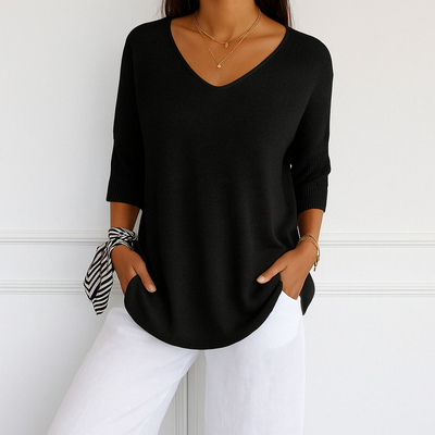 Lightweight Knit V Neck Sweater