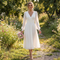Elegant Bishop Sleeve Midi Dress