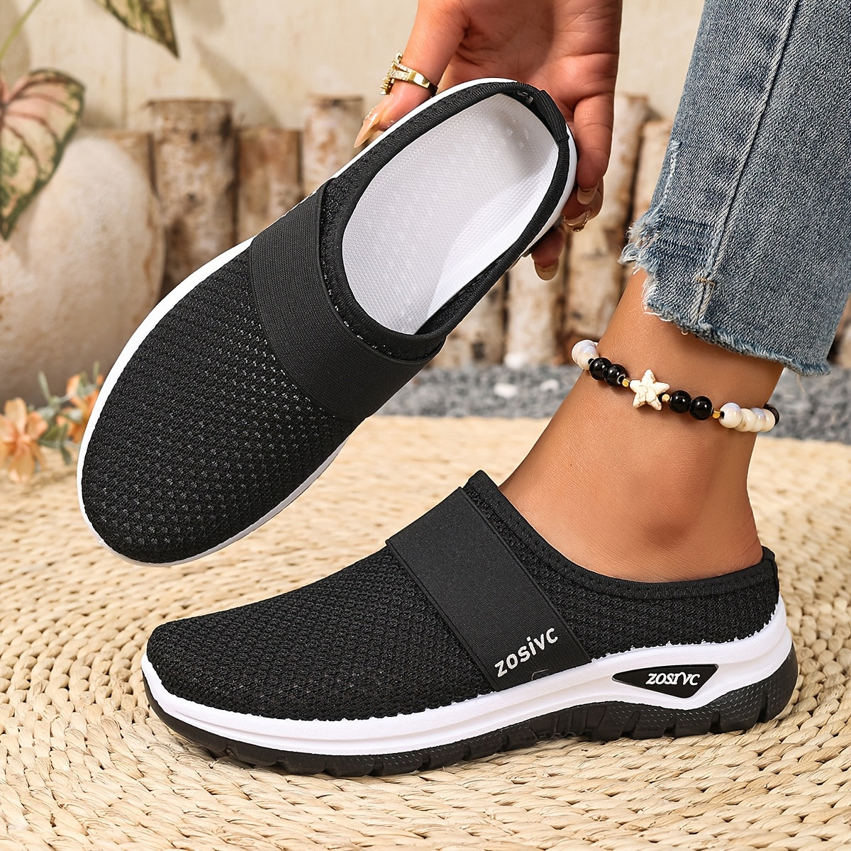 Breathable Strap Slip On Sneakers