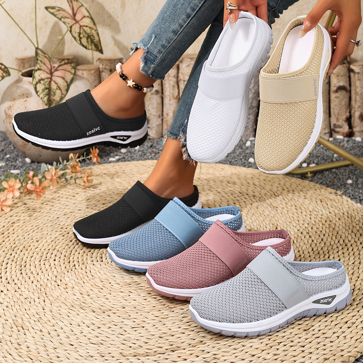 Breathable Strap Slip On Sneakers