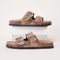Double Buckle Cork Footbed Slide Sandals