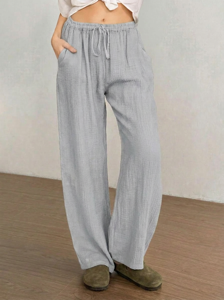 Women's Linen Wide-Leg Palazzo Pants