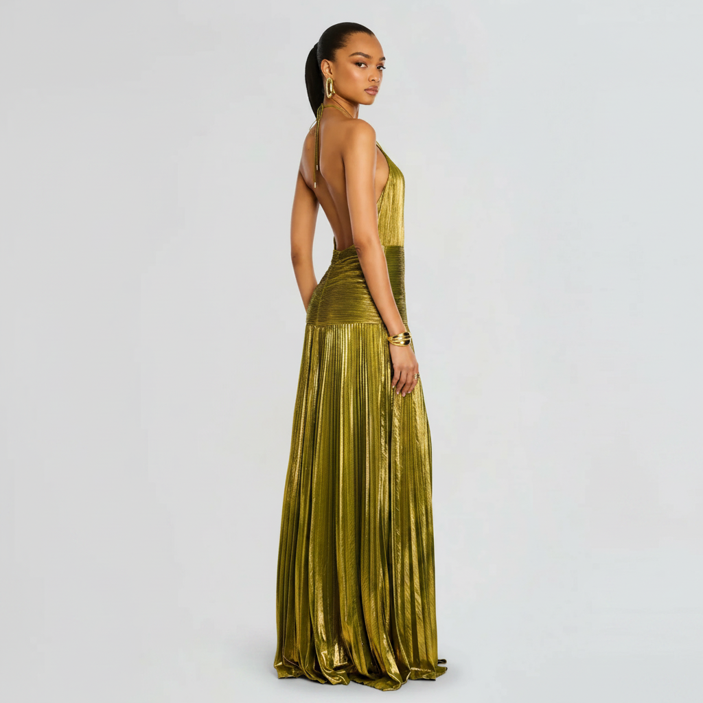 Elegant Long Dress with Flattering Sculpted Design