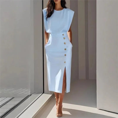 Chic Midi Dress Side Slit