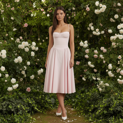 Romantic Dress with Sweetheart Neckline Detail